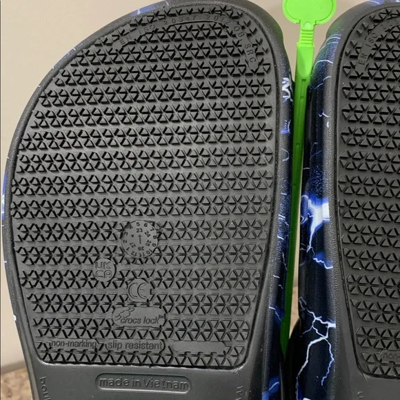 Electric / Lightening Blue and Black Crocs